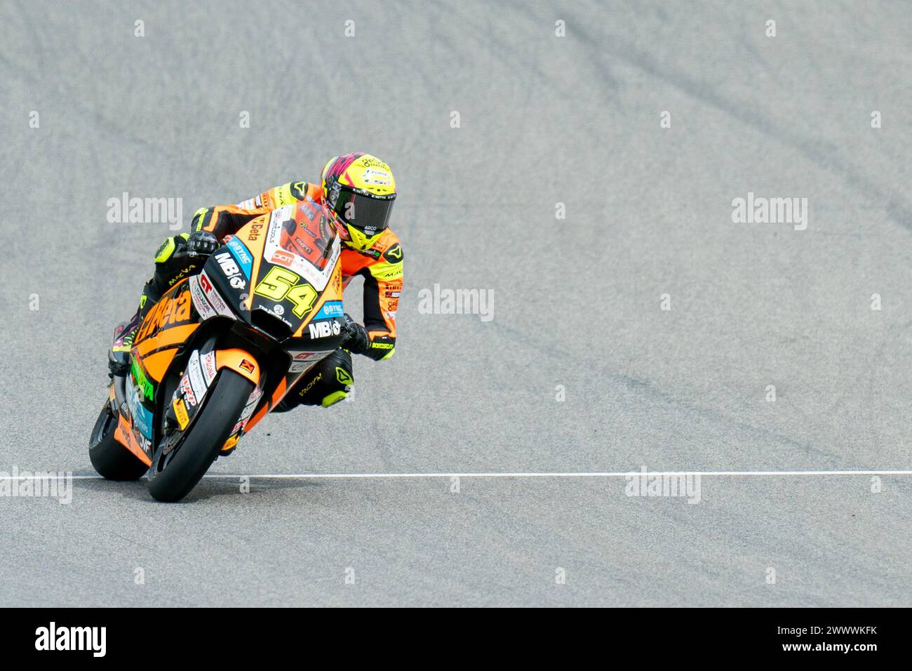 Portimao, Portugal. März 2024. PORTIMAO, PORTUGAL - 23. MÄRZ: Fermin Aldeguer aus Spanien, SpeedUp Racing während des Grande Premio Tissot de Portugal, Moto2-Klasse, Qualifikation am Autodromo Internacional do Algarve am 23. März 2024 in Portimao, Portugal. (Foto von Henk Seppen/Orange Pictures) Credit: Orange Pics BV/Alamy Live News Stockfoto