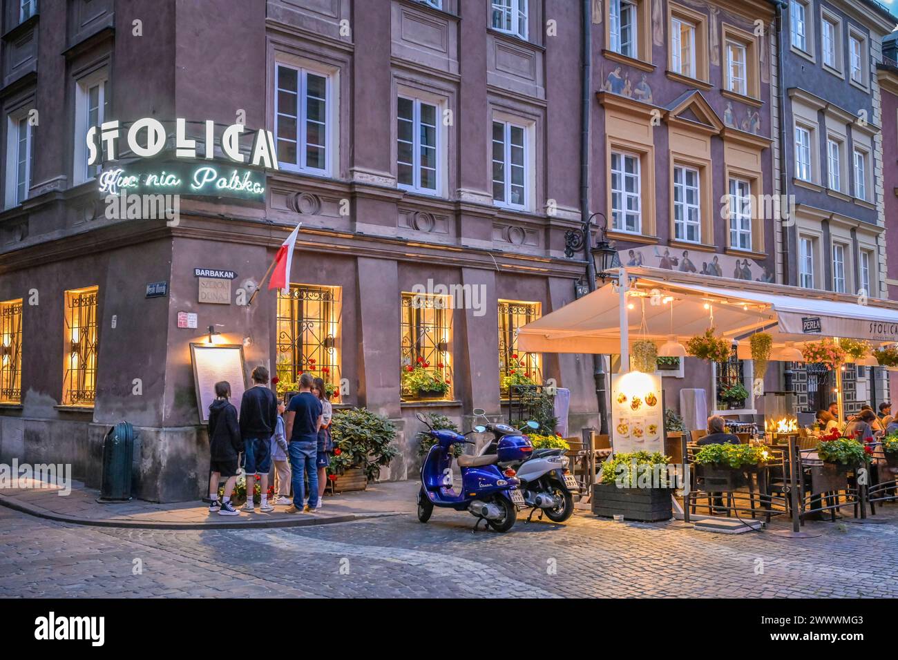 Restaurant Stolica, Szeroki Dunaj, Altstadt Stare Miasto, Warschau, Woiwodschaft Masowien, Polen Stockfoto