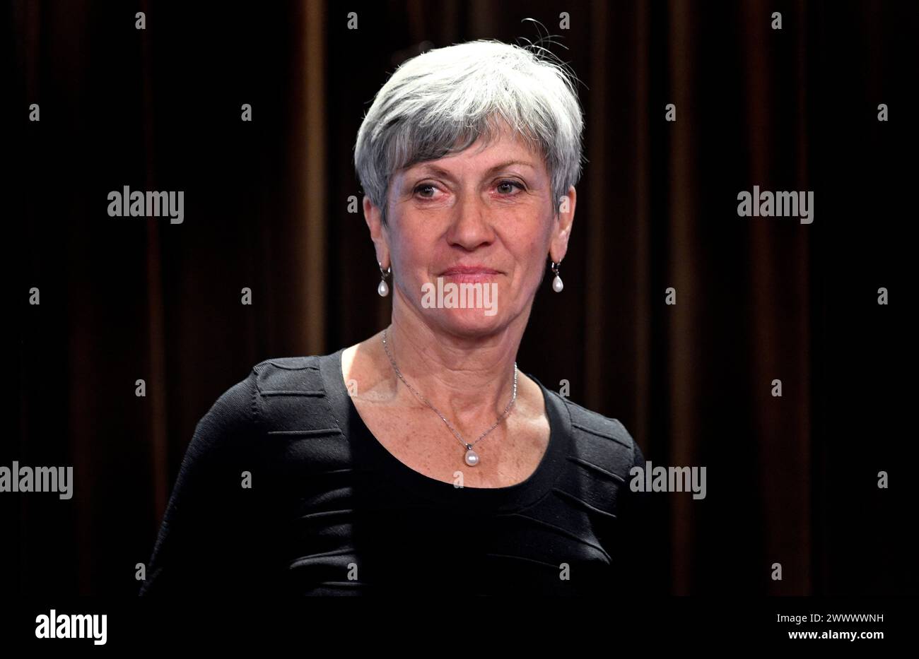 Prag, Tschechische Republik. März 2024. Die tschechische Olympiasiegerin im Langlauf Kveta Jeriova-Peckova wurde am 26. März 2024 in Prag mit dem Hauptpreis des Tschechischen Fair Play Club 2023 ausgezeichnet. Quelle: Katerina Sulova/CTK Photo/Alamy Live News Stockfoto