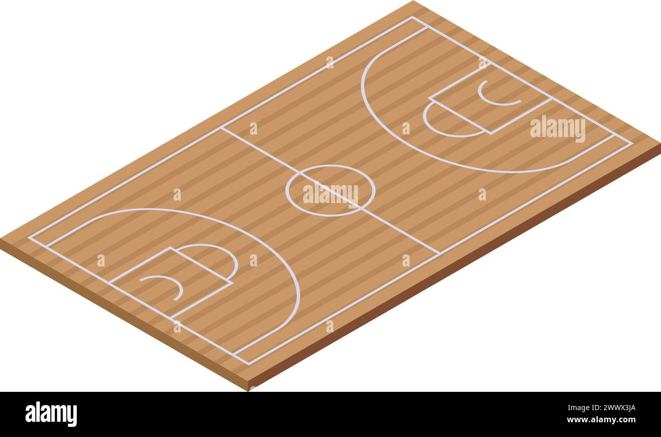 Isometrischer Vektor des Basketballplatzes. Schulungssitzung. Workout-Training Stock Vektor