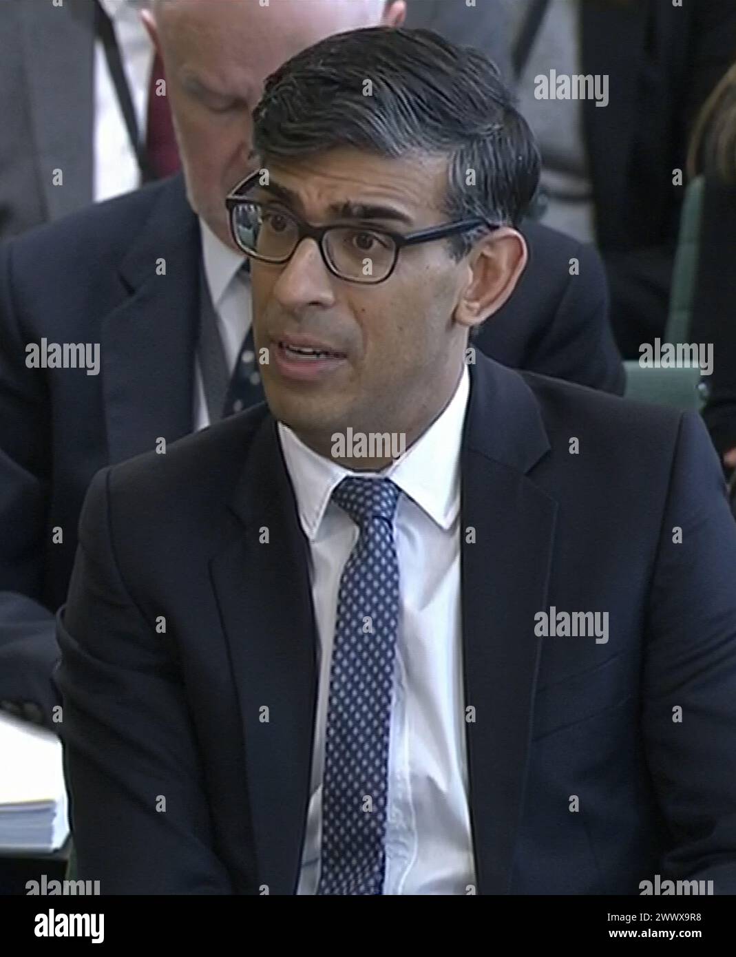 Premierminister Rishi Sunak erscheint vor dem Commons Liaison Committee im House of Commons, London. Bilddatum: Dienstag, 26. März 2024. Stockfoto