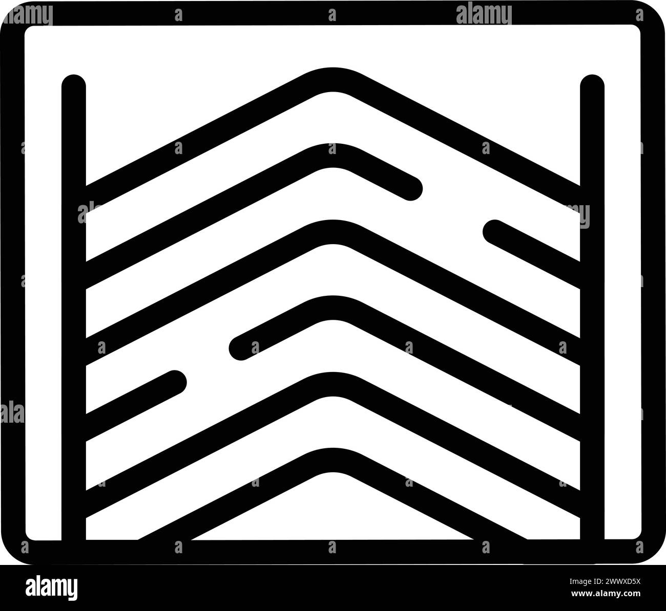 Gummi-Türmatte Symbol Umrissvektor. Schuhreinigungsmatte. Teppich am Vordereingang Stock Vektor