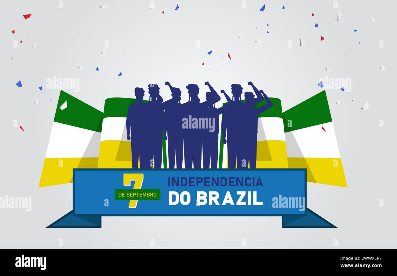 Nationalfeiertag oder Unabhängigkeitstag Design für brasilianische Feier Vektor-Illustration. 7 de setembro, independencia do brasil, (Übersetzung : 7 Septem Stock Vektor