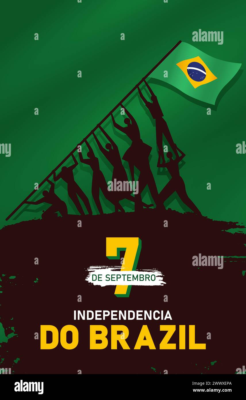 Nationalfeiertag oder Unabhängigkeitstag Design für brasilianische Feier Vektor-Illustration. 7 de setembro, independencia do brasil, (Übersetzung : 7 Septem Stock Vektor