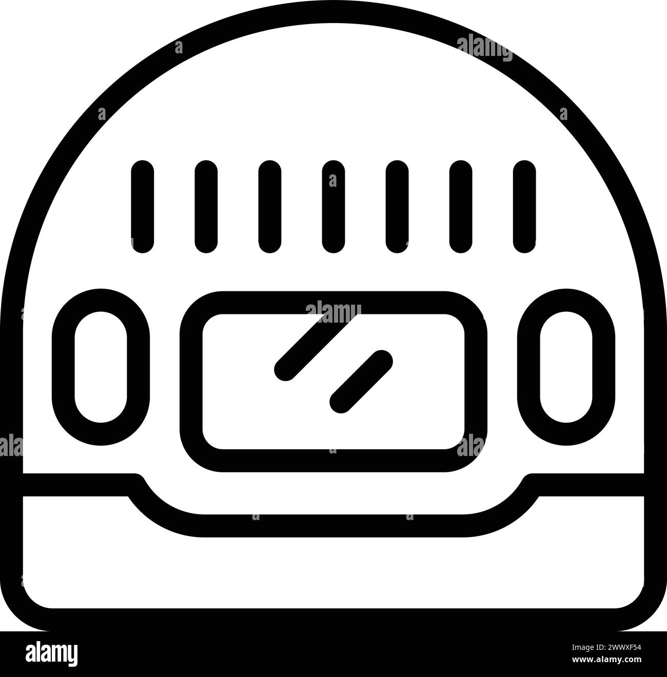 Professionelle Nägel Lampe Symbol Umrissvektor. Maniküre-Trockner. Aushärtende gelpolitur Stock Vektor