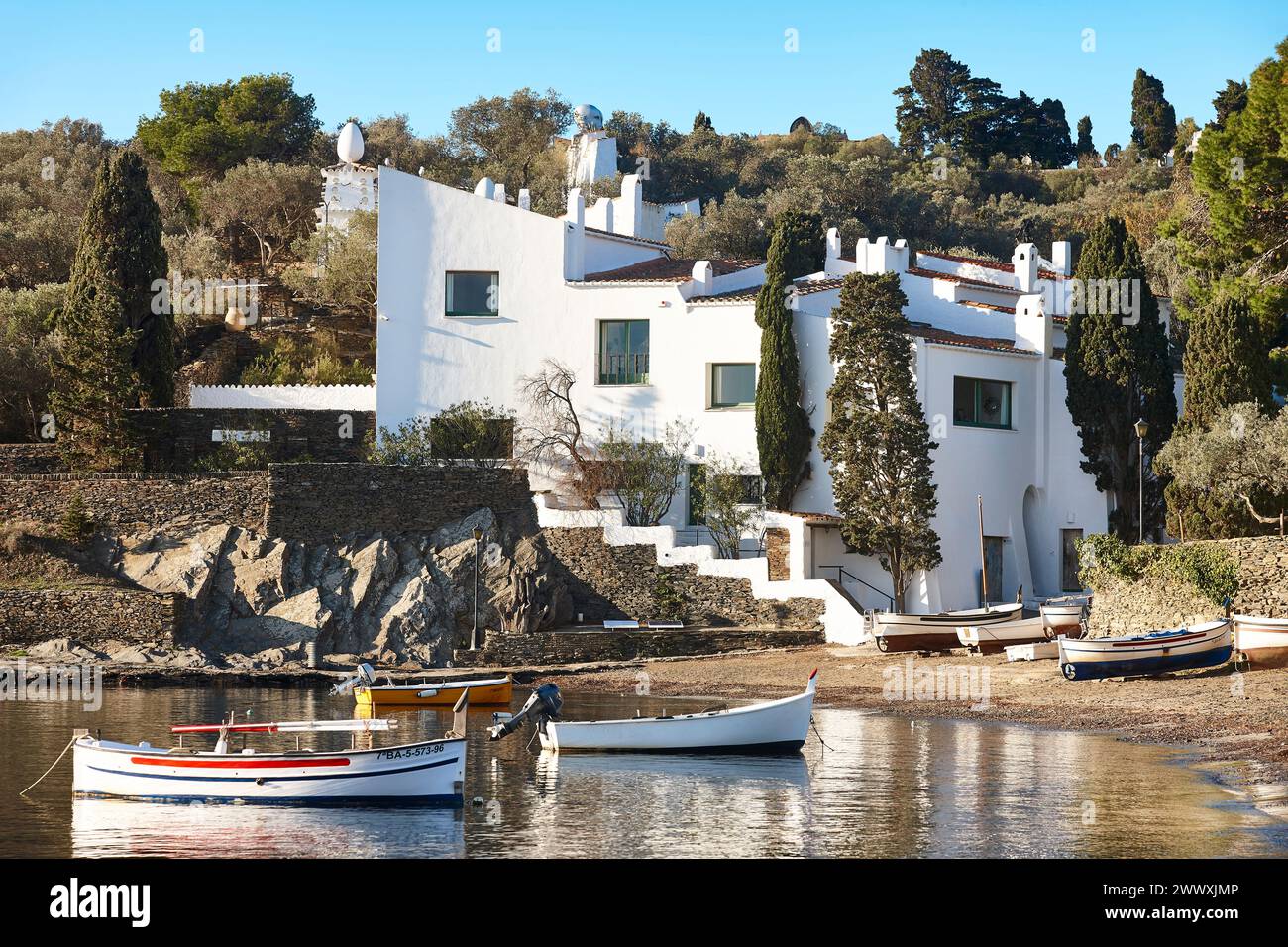 Mittelmeerküste. Portlligat. DALI House. Costa Brava. Katalonien, Spanien Stockfoto