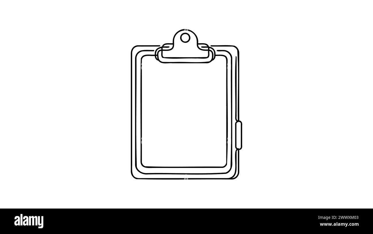 Eine Linienzeichnung des isolierten Vektorobjekts - Zwischenablage. Stock Vektor
