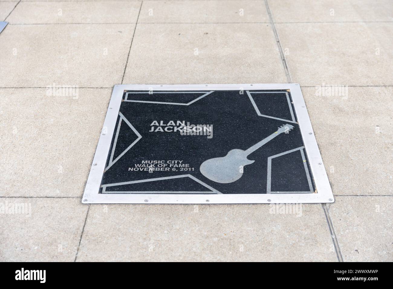 Nashville, TN - 15. März 2024: Alan Jackson Star auf dem Music City Walk of Fame in Nashville, TN Stockfoto