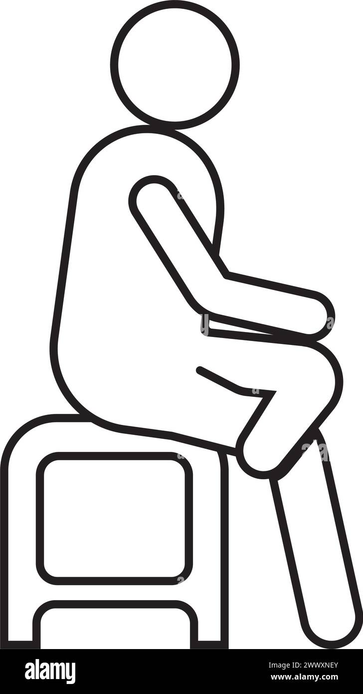 Symbol einer Person, die entspannt sitzt, Vektor-Illustration Design Stock Vektor