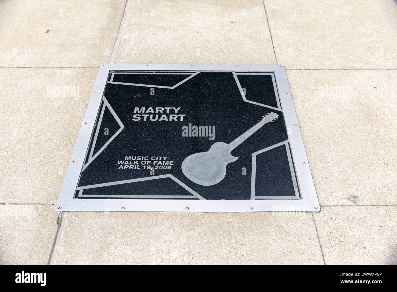 Nashville, TN - 15. März 2024: Marty Stuart Star auf dem Music City Walk of Fame in Nashville, TN Stockfoto