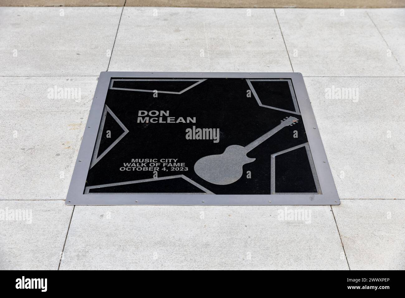 Nashville, TN - 15. März 2024: Don McLean Star auf dem Music City Walk of Fame in Nashville, TN Stockfoto