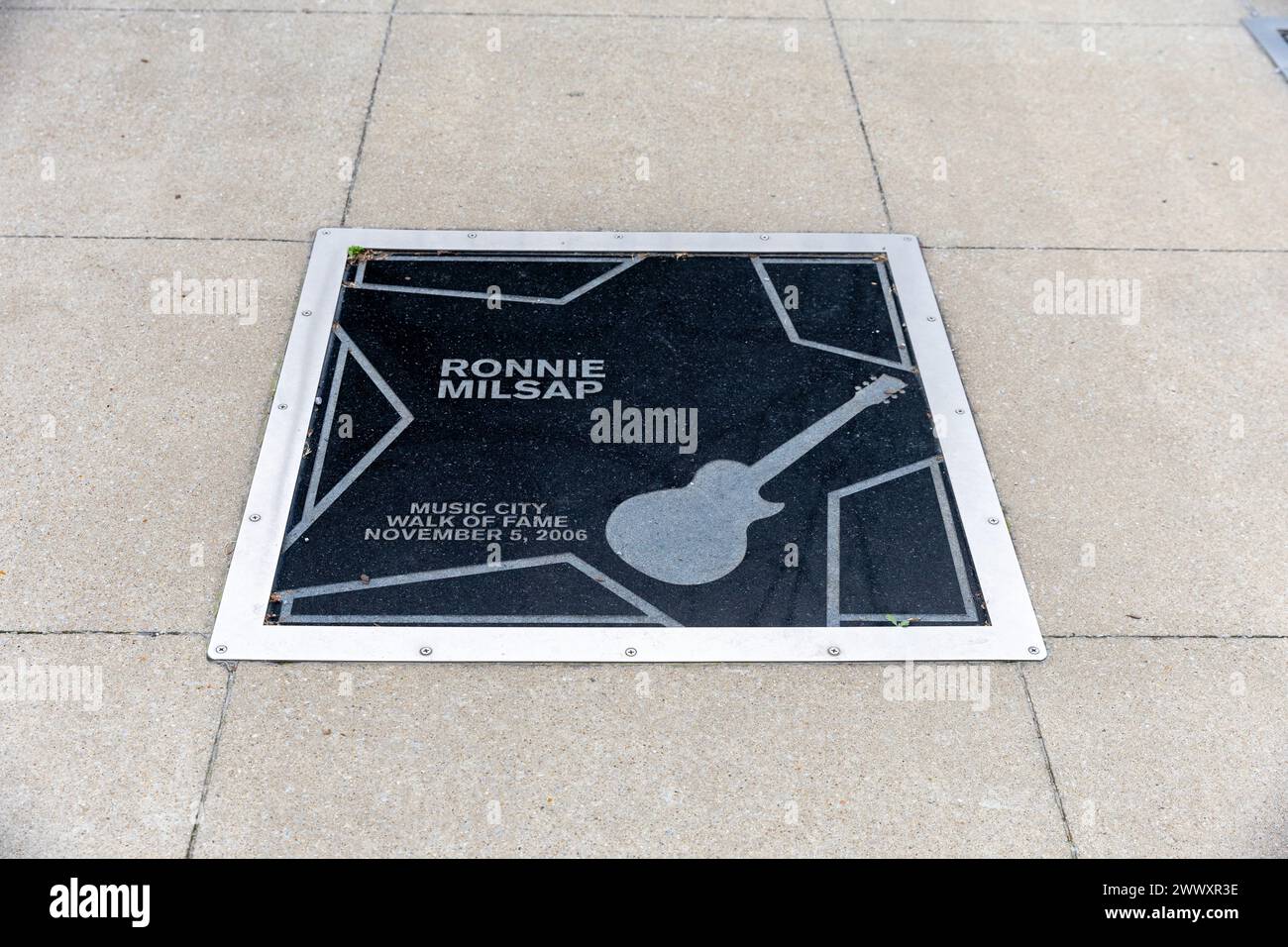 Nashville, TN - 15. März 2024: Ronnie Milsap Star auf dem Music City Walk of Fame in Nashville, TN Stockfoto