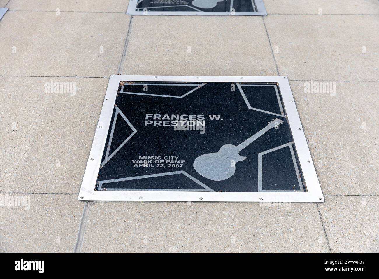 Nashville, TN - 15. März 2024: Frances W. Preston spielt auf dem Music City Walk of Fame in Nashville, TN Stockfoto