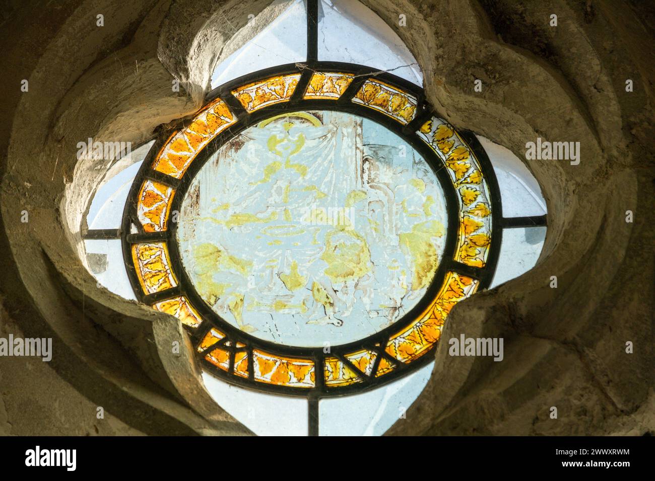 Buntglas Kirchenfenster Stockfoto