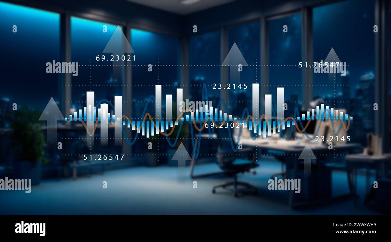 economia-Konzept, Diagramm für das Wirtschaftswachstum in Prozent für Investitionswachstum. Stockfoto