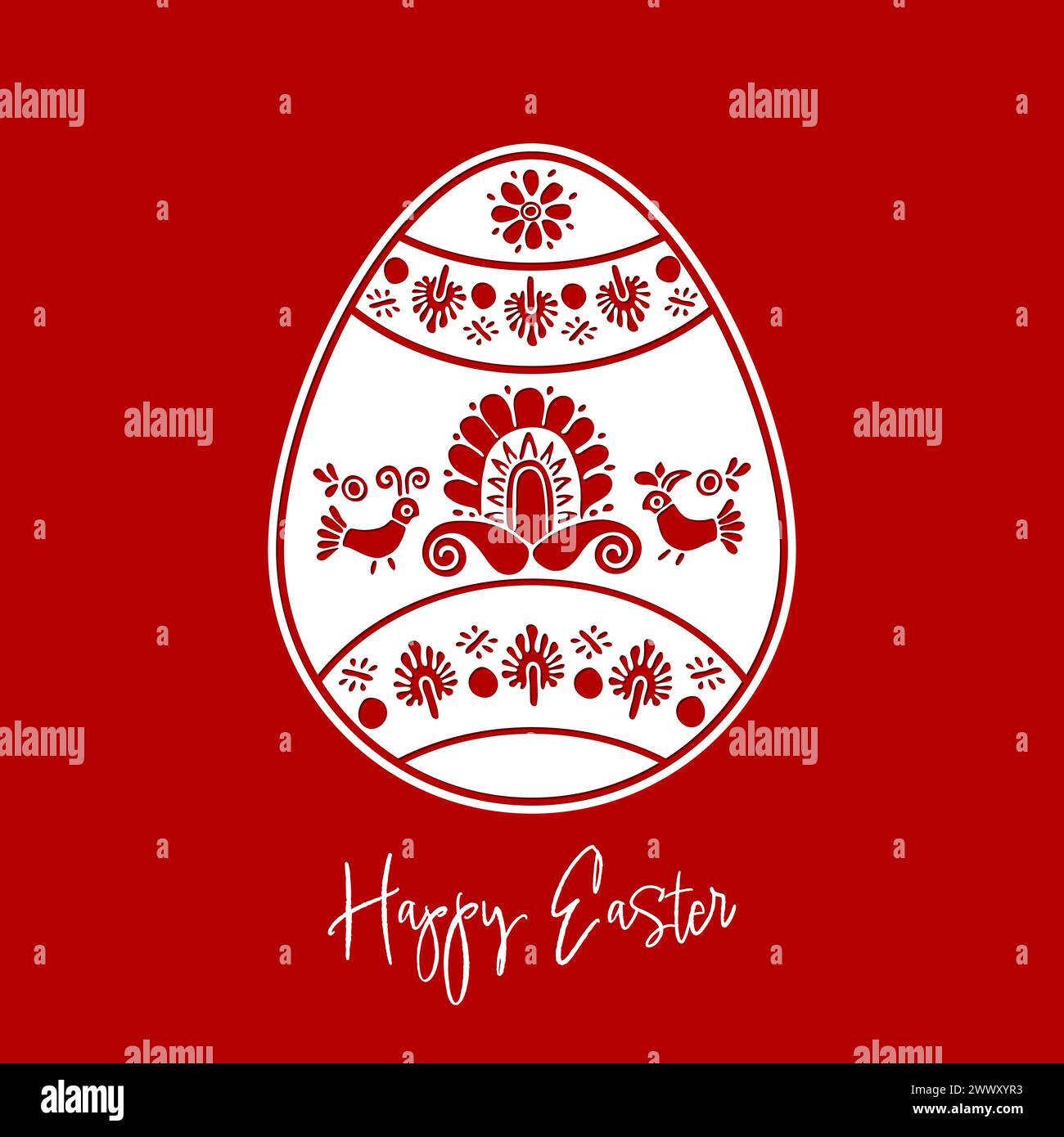 Ostereier Ornament.Vector Emplate für Laserschneiden, Holzschnitzerei, Papierschnitt und Druck. Vektorabbildung Stockfoto