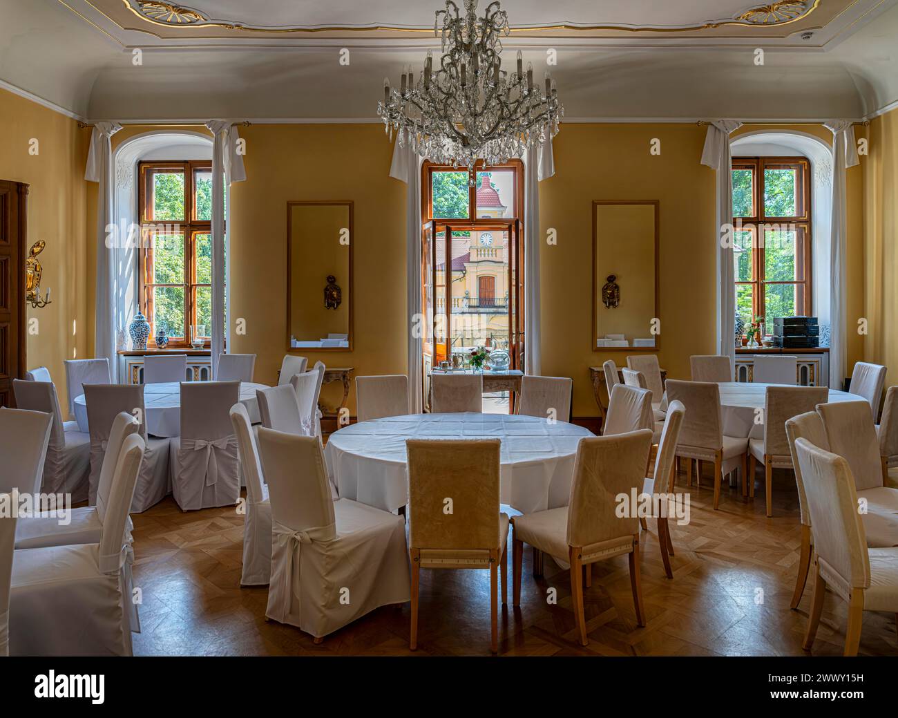 Schloss Proschwitz, Weingut und Dienerhaus, Meissen, Sachsen, Deutschland Stockfoto