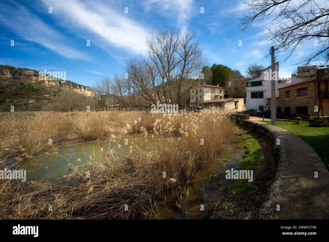 Uña Lagune im Winter (Cuenca - Spanien) Stockfoto