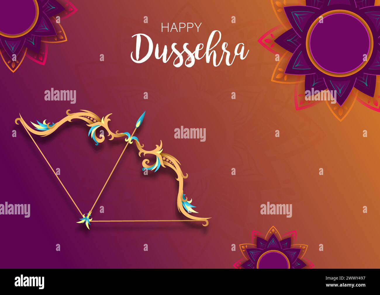 Happy Dussehra Navratri Poster Design Vektor Illustration. Festival of India. Hindu-Urlaub Vijayadashami. Stock Vektor