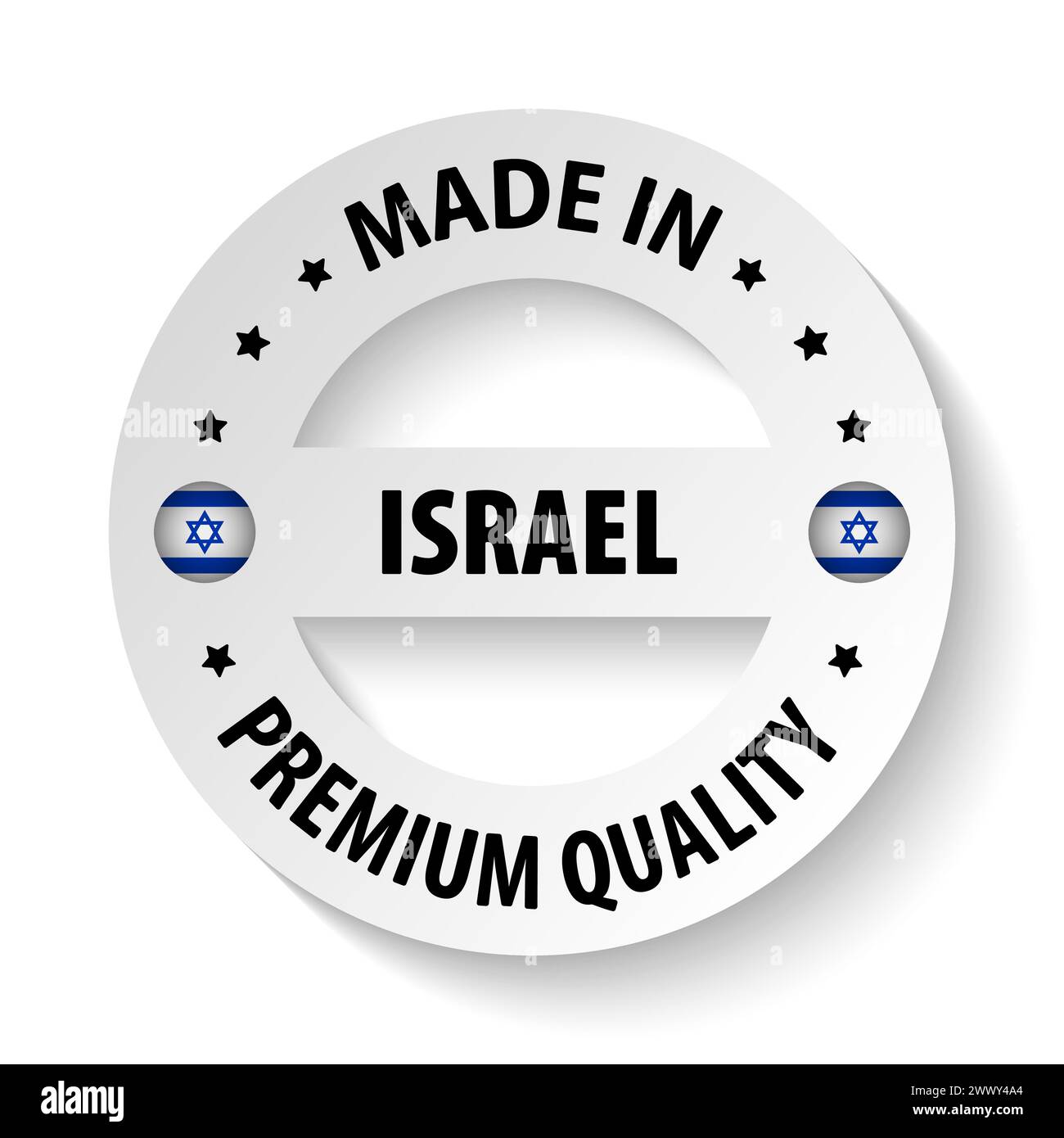 Made in Israel Grafik und Label. Element der Wirkung für die Verwendung, die Sie daraus machen möchten. Stock Vektor