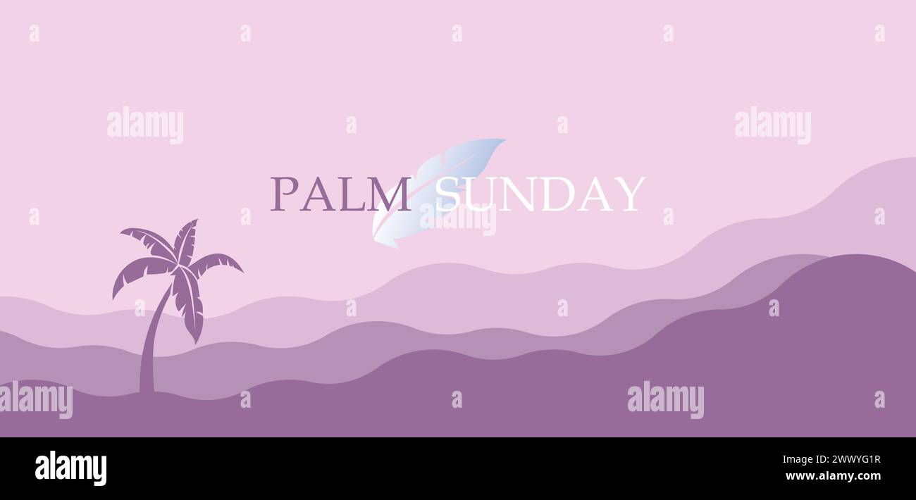 Sie können das Palm Sunday Banner und die Vorlage herunterladen Stock Vektor