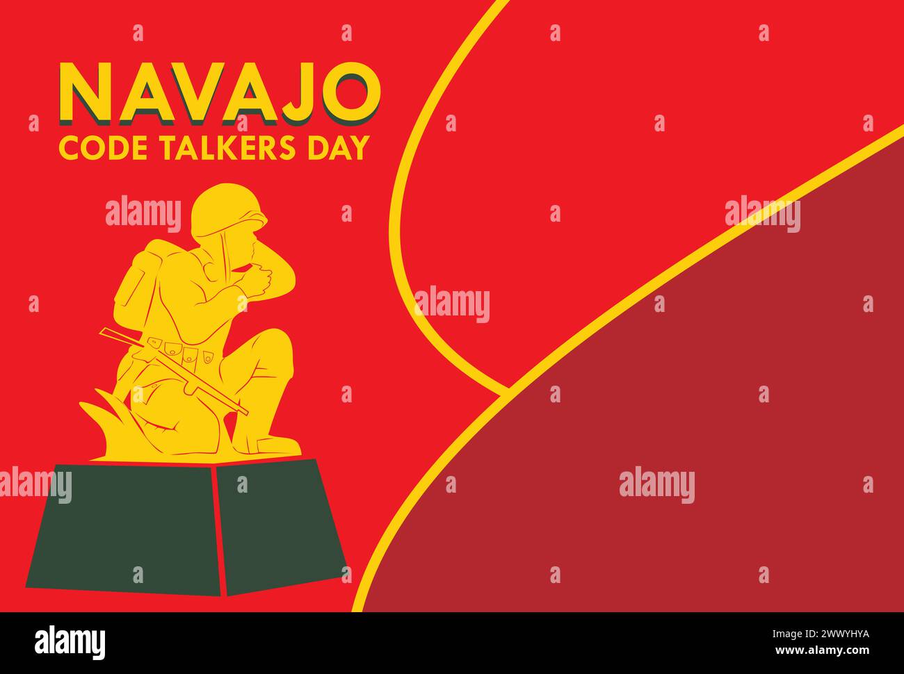 Design anlässlich des Navajo Code Talkers Day, 14. August. Codesprecher sind Menschen, die während des Krieges vom Militär beschäftigt werden Stock Vektor