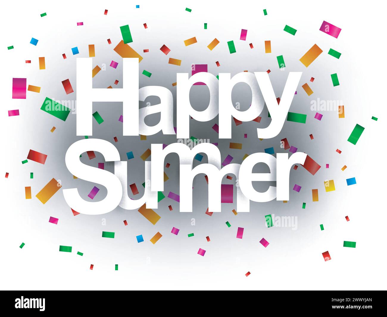 Glücklicher Sommer Grußkarte Papier Geschnitten, Vektor-Illustration Stock Vektor