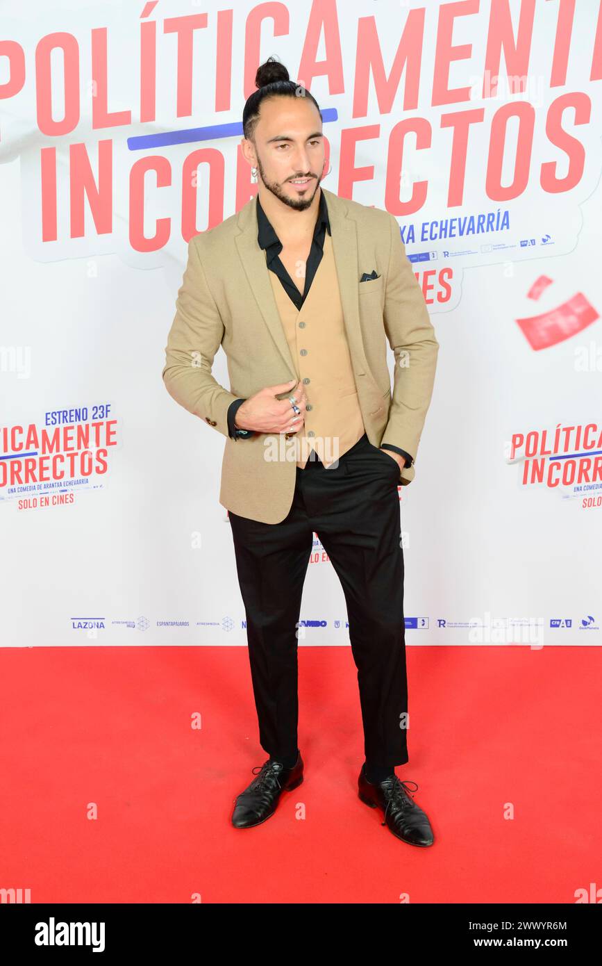 Posierte auf dem roten Teppich Fotoruf während der Premiere des spanischen Films Políticamente Incorrectos - politisch falsch bei der Cine Paz Madrid Spanien 19. Februar 2024 Stockfoto