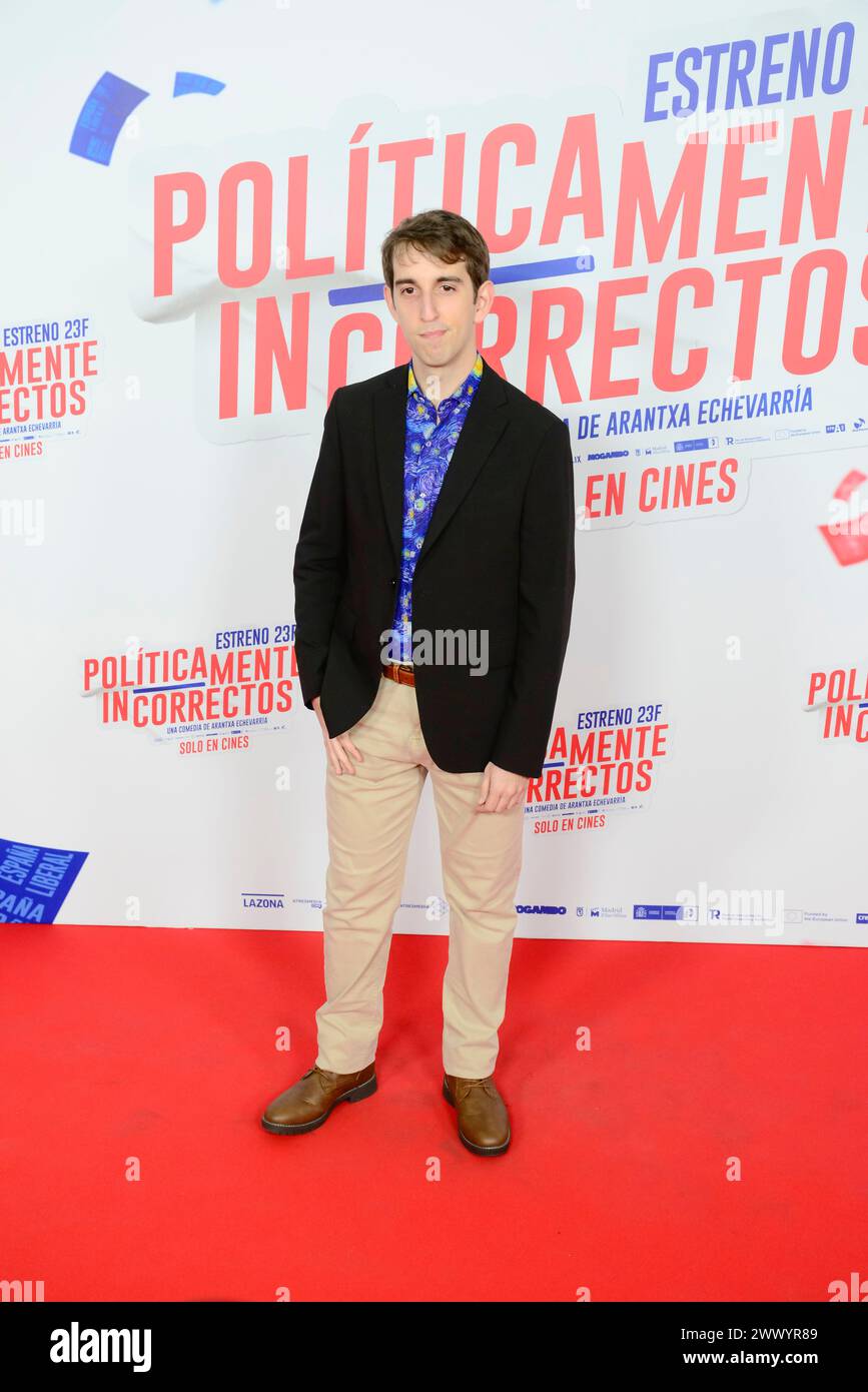 Posierte auf dem roten Teppich Fotoruf während der Premiere des spanischen Films Políticamente Incorrectos - politisch falsch bei der Cine Paz Madrid Spanien 19. Februar 2024 Stockfoto