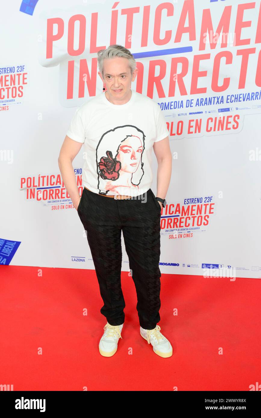 Posierte auf dem roten Teppich Fotoruf während der Premiere des spanischen Films Políticamente Incorrectos - politisch falsch bei der Cine Paz Madrid Spanien 19. Februar 2024 Stockfoto