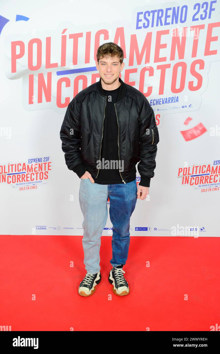Ignacio de Borbon, AKA Nacho de Borbon, posierte auf dem roten Teppich während der Premiere des spanischen Films Políticamente Incorrectos - Political Incorrect bei der Cine Paz Madrid Spanien am 19. Februar 2024 Stockfoto