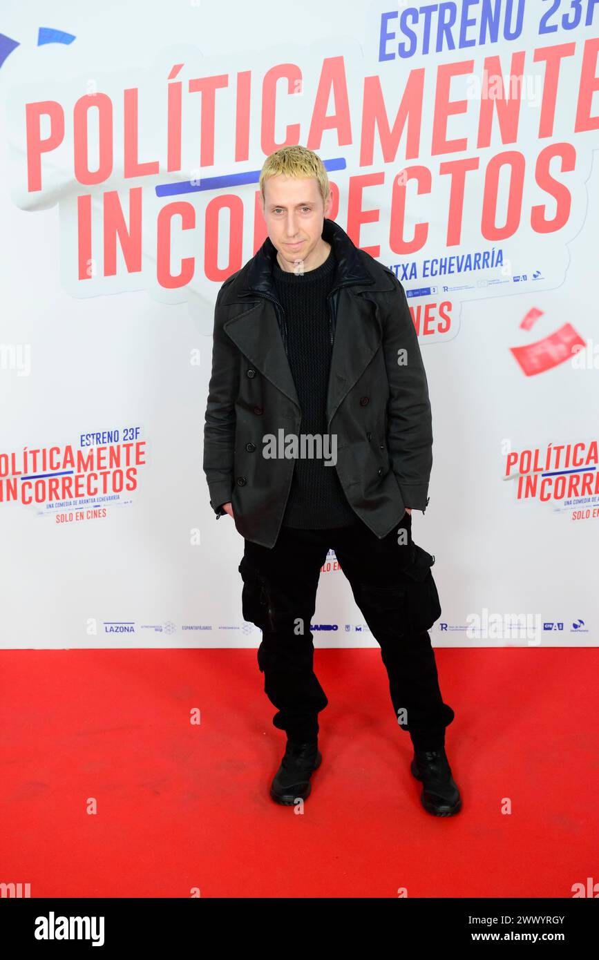 Posierte auf dem roten Teppich Fotoruf während der Premiere des spanischen Films Políticamente Incorrectos - politisch falsch bei der Cine Paz Madrid Spanien 19. Februar 2024 Stockfoto