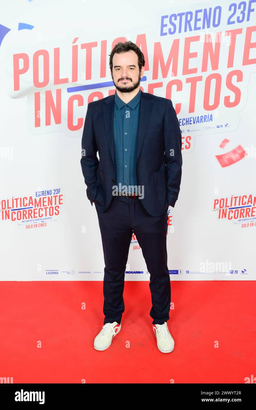 Posierte auf dem roten Teppich Fotoruf während der Premiere des spanischen Films Políticamente Incorrectos - politisch falsch bei der Cine Paz Madrid Spanien 19. Februar 2024 Stockfoto