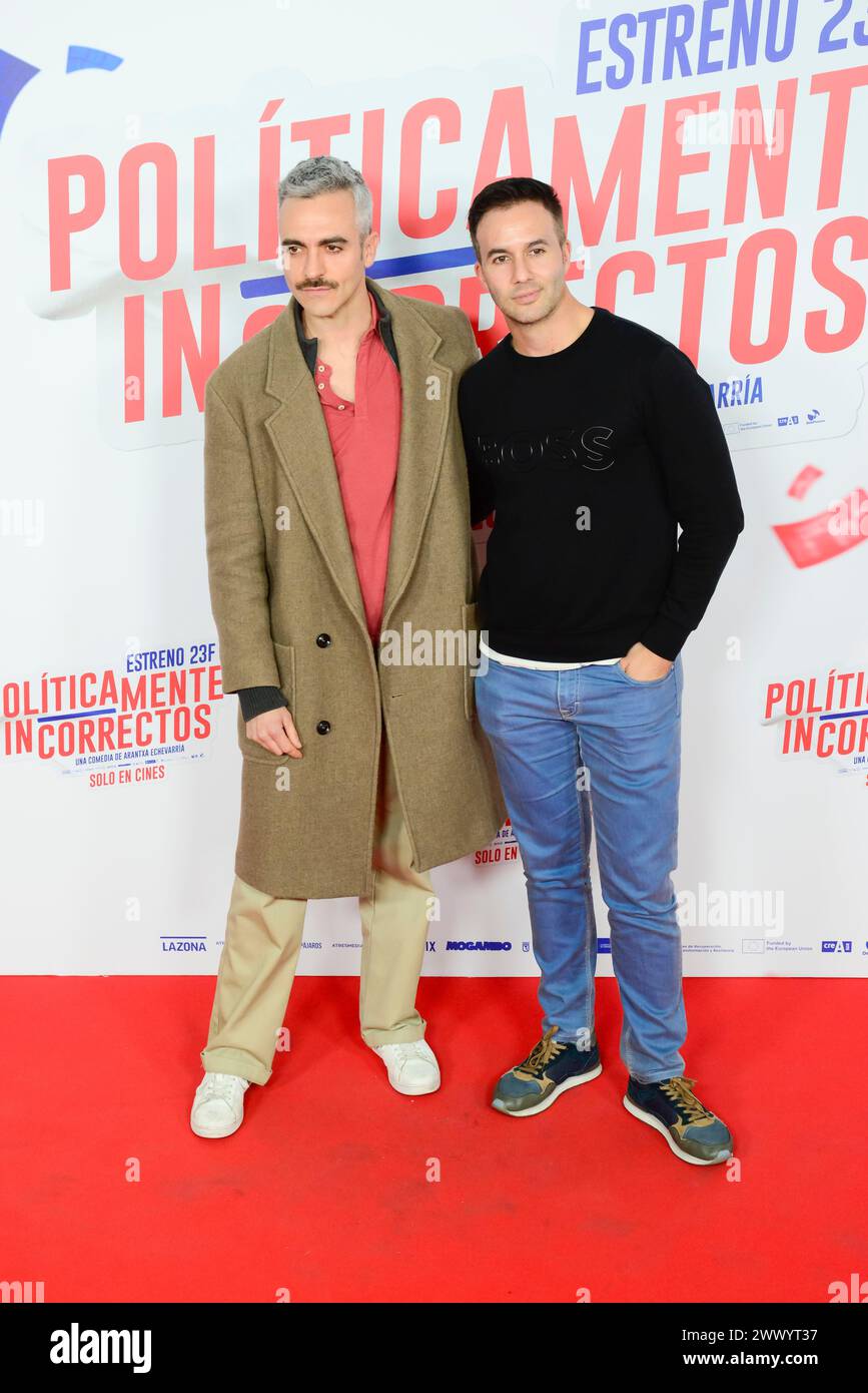 Posierte auf dem roten Teppich Fotoruf während der Premiere des spanischen Films Políticamente Incorrectos - politisch falsch bei der Cine Paz Madrid Spanien 19. Februar 2024 Stockfoto