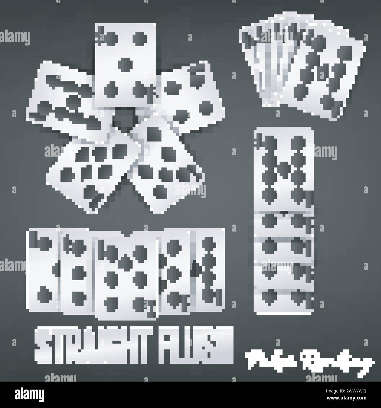 Straight Flush Poker Ranking Casino Sets, Vektor-Illustration Stock Vektor Straight Flush Poker Ranking Casino Sets, Vektor-Illustration Stock Vektor