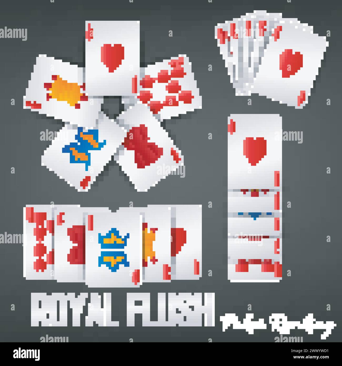 Royal Flush Poker Ranking Casino Sets, Vektor-Illustration Stock Vektor Royal Flush Poker Ranking Casino Sets, Vektor-Illustration Stock Vektor