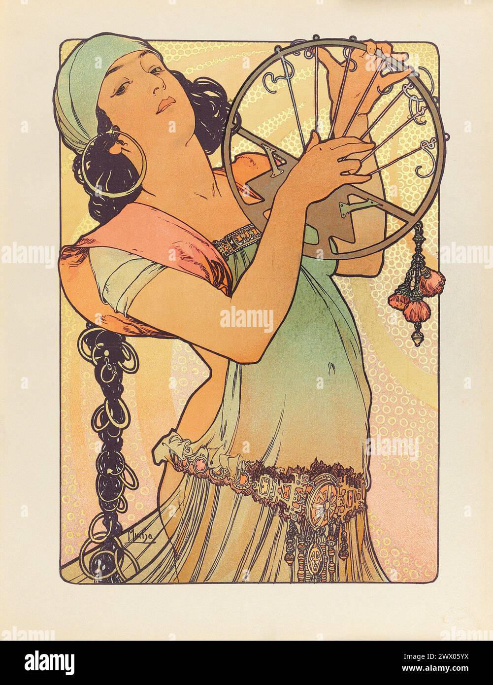 Vintage-Jugendstilmuster. Salome von Alphonse Mucha 1897. Von L'Estampe Moderne Stockfoto