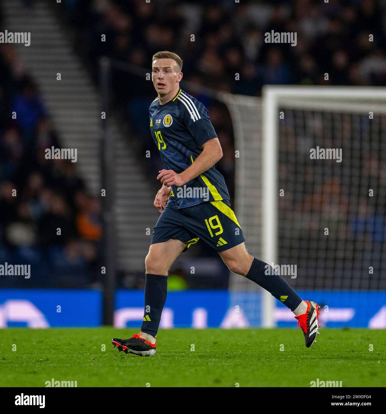 26. März 2024; Hampden Park, Glasgow, Schottland: International Football Friendly, Schottland gegen Nordirland; Lewis Ferguson aus Schottland Stockfoto