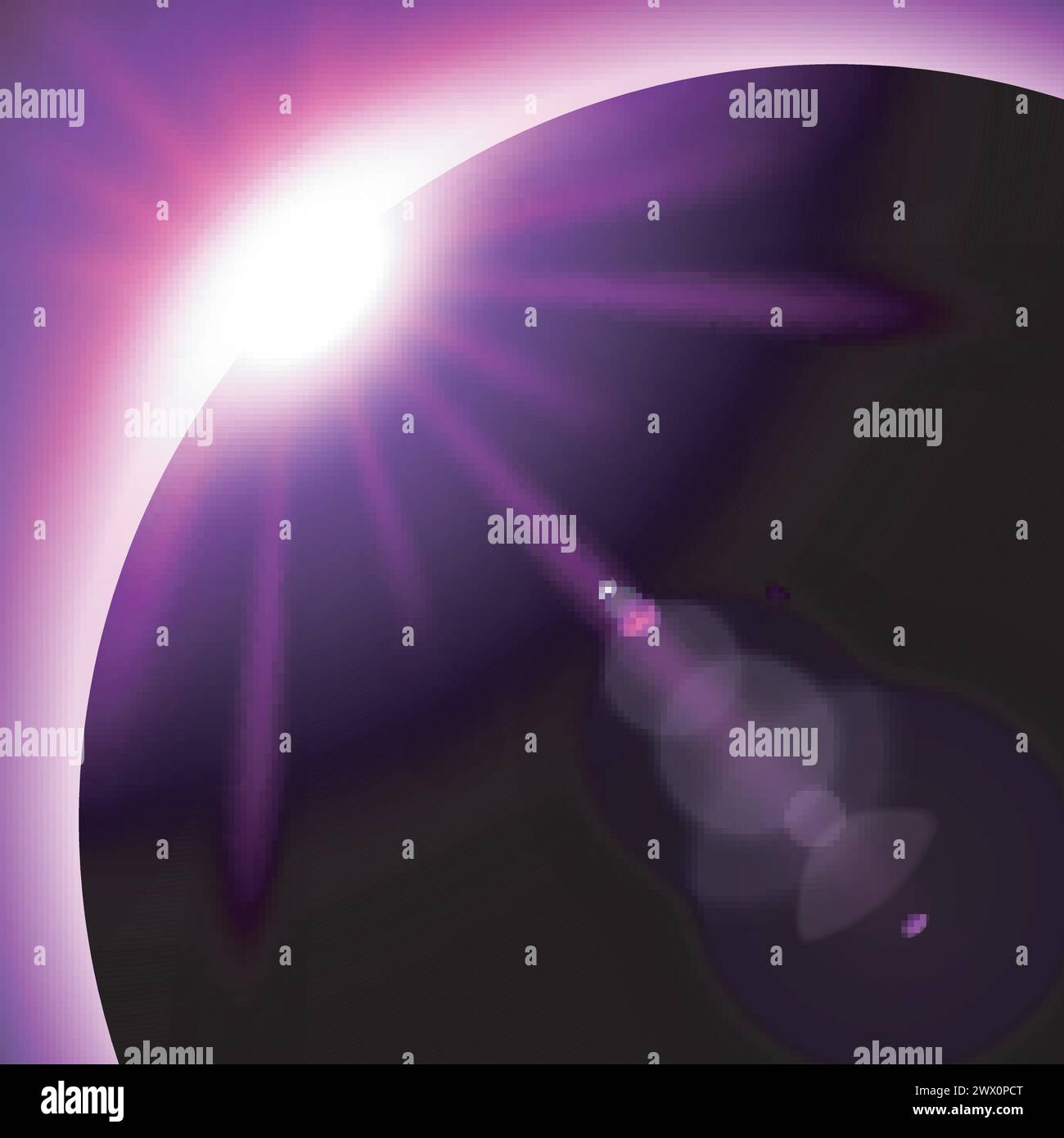 Violette Eclipse, geeignet für Produktwerbung, natürliche Ereignisse, Horror-Konzept und andere, Vektor-Illustration Stock Vektor