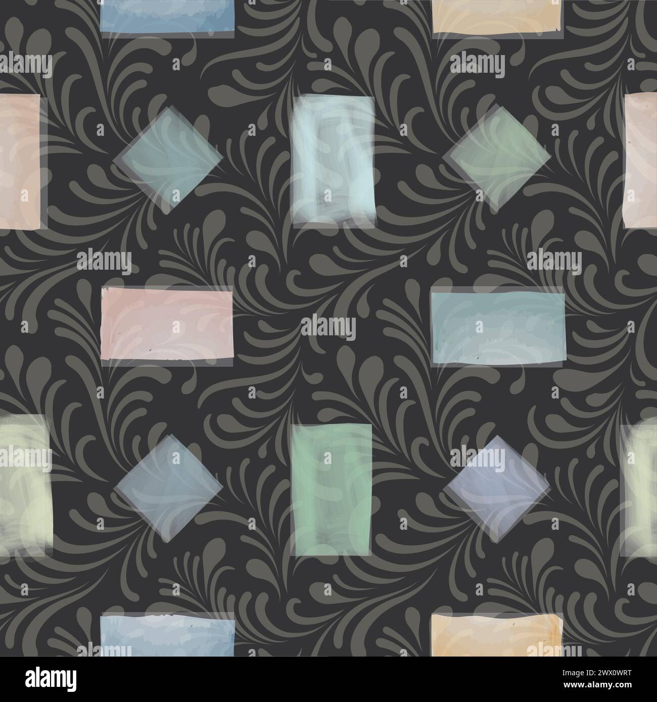 Stilvolles, nahtloses Muster mit Blumenmuster. Künstlerische Arabeske Minimal-ornamentale Textur im abstrakten Mosaikstil Stock Vektor