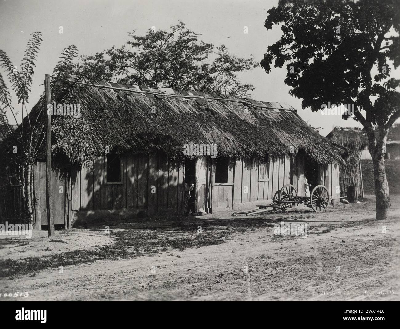 Originalunterschrift: Spanisch-amerikanischer Krieg - typisch kubanische Hütte ca. 1898-1899 Stockfoto