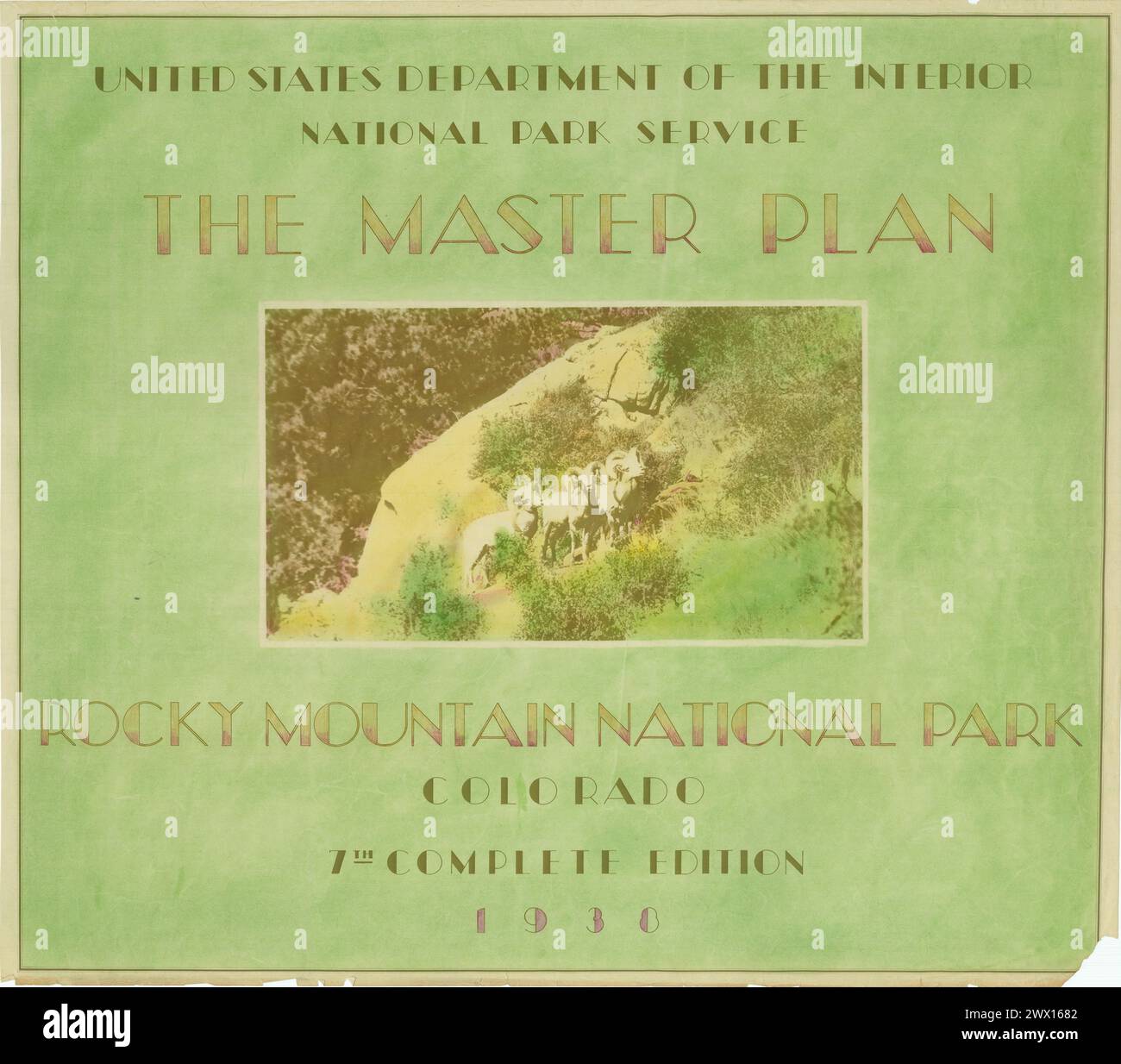 Masterplan Für Den Rocky Mountain National Park 1938 Stockfoto
