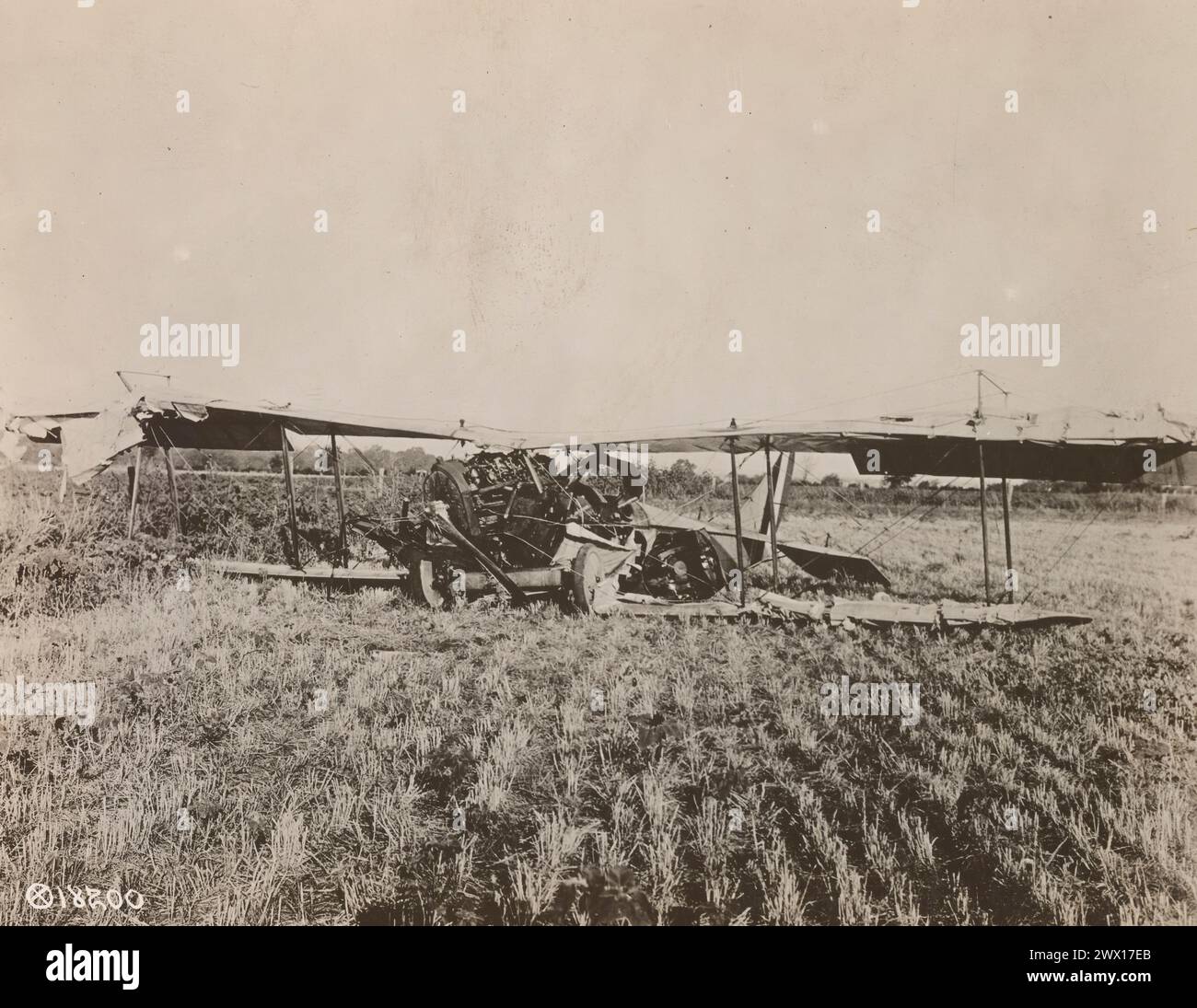 Ein Flugzeugunglück bei Love Field in Dallas, Texas, CA. 1918 Stockfoto