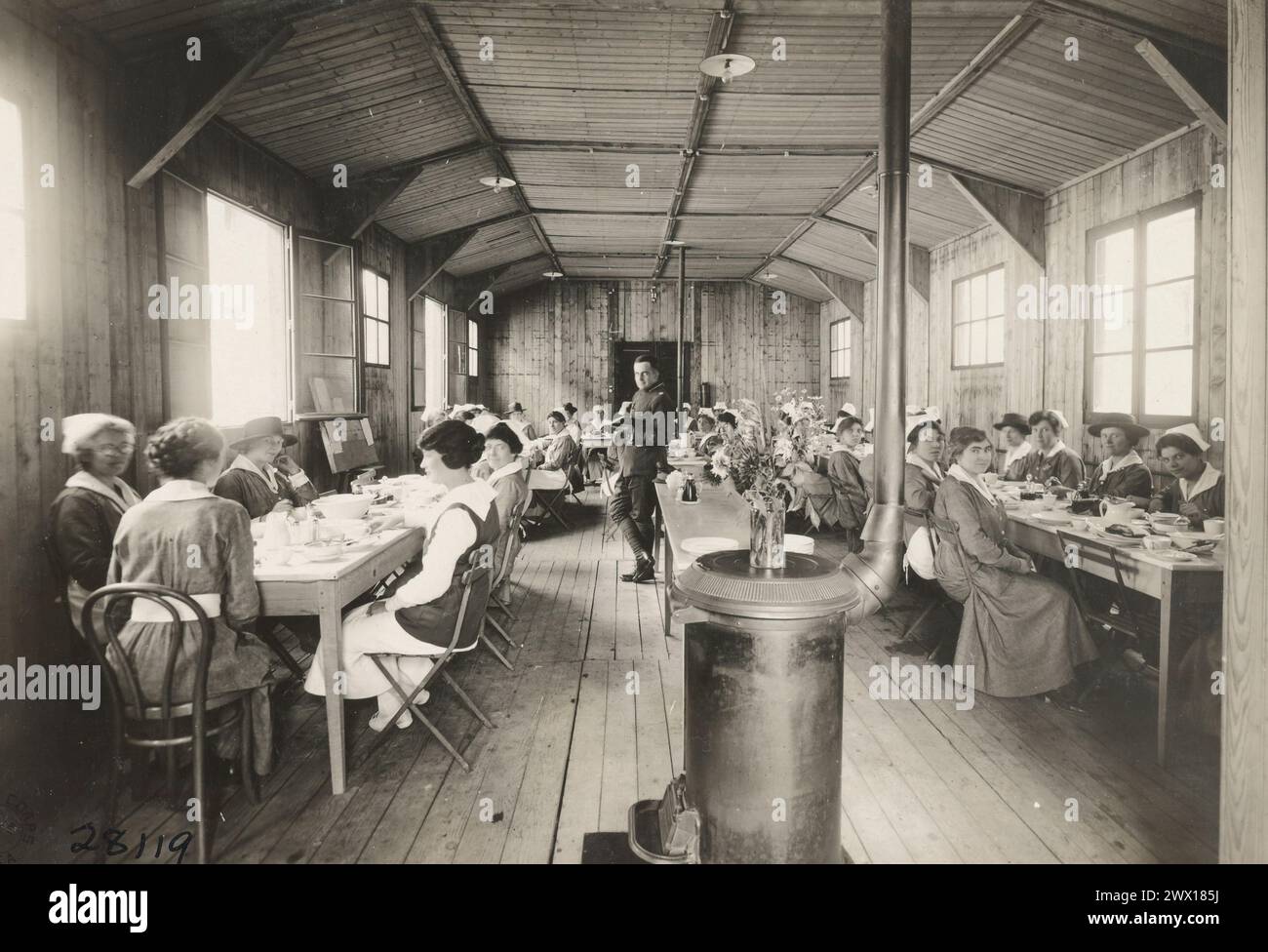 Ein Kasino für Krankenschwestern, Basiskrankenhaus Nr. 17; Dijon France ca. 1918 Stockfoto