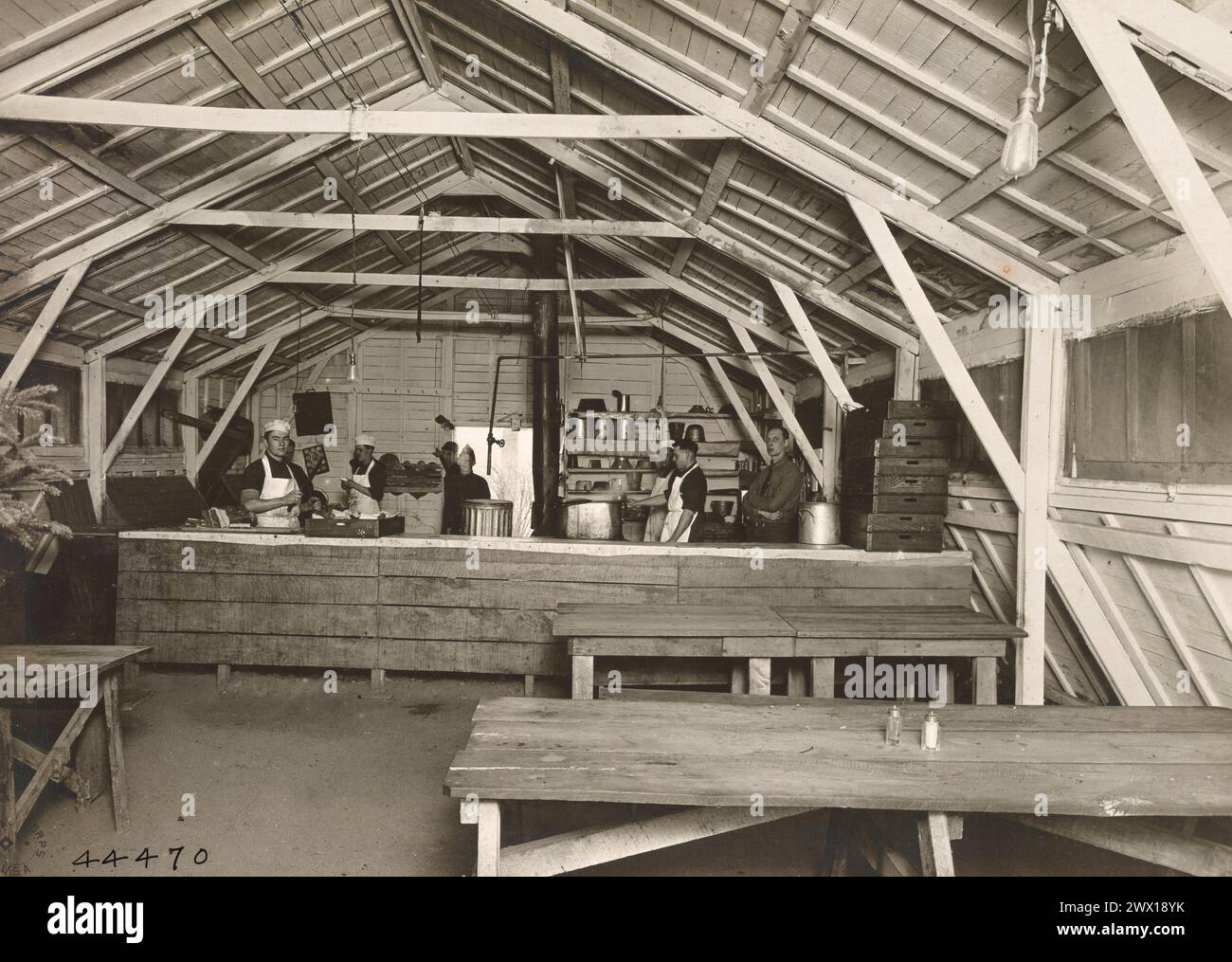 Saal und Lagerküche, Camp Hospital #22, Langres, hte. Marne France ca. 1919 Stockfoto