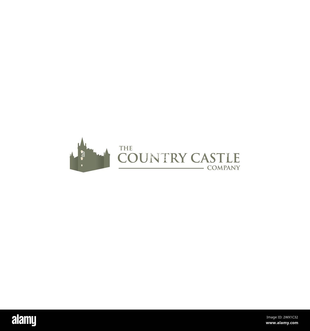 Country Castle Logo-Design. Home-Logo Stock Vektor