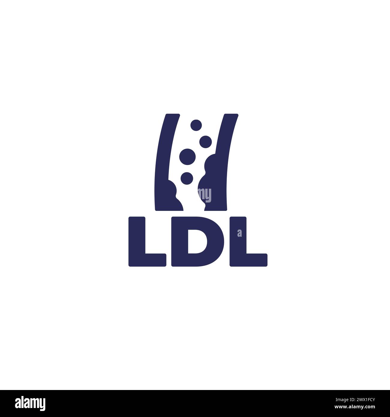 LDL-Cholesterinsymbol mit einer weißen Arterie Stock Vektor