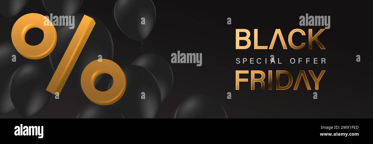 Schwarzes Freitag-Design-Poster mit 3D realistischer schwarzer Geschenkbox Vektor-Illustration. Geeignet für Poster, Banner, Verkaufsbanner, Webheader, Flyer und Werbeaktion Stock Vektor