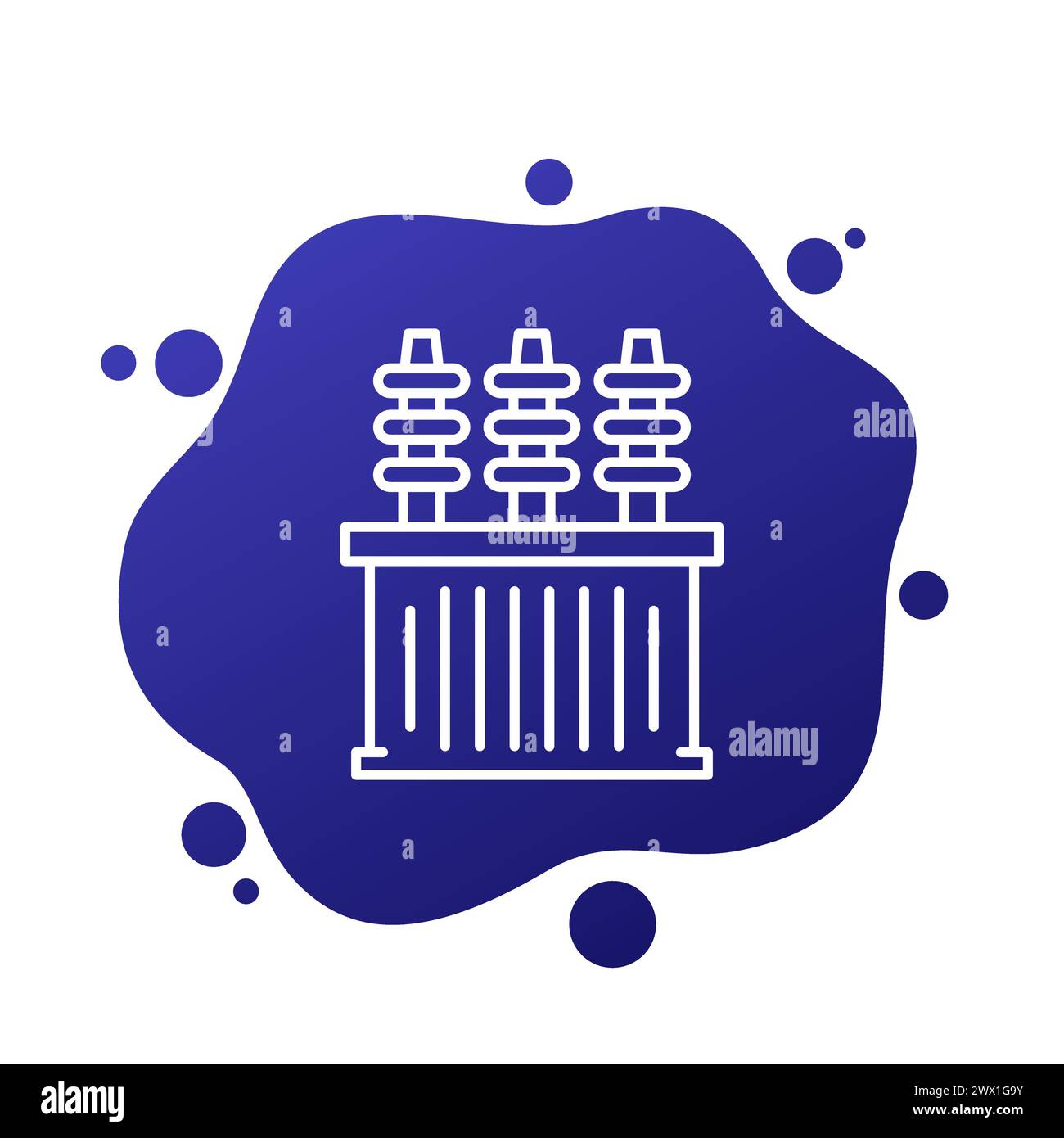 Symbol der Umspannstation, Linienvektordesign Stock Vektor