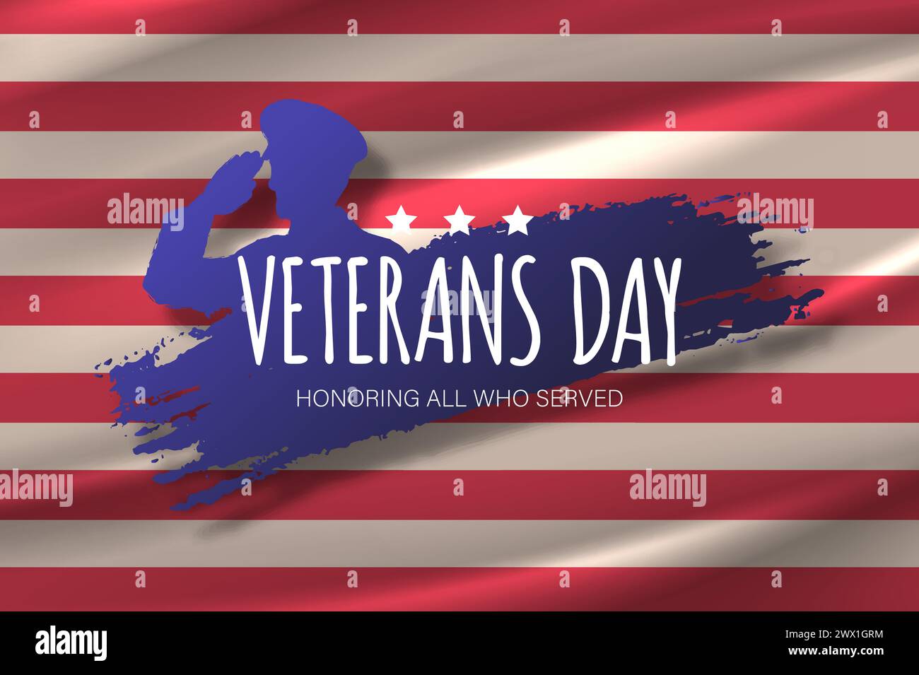 Veterans Day Template Design mit US Flagge und Soldat für Poster und Banner Vektor Illustration. Zu Ehren Aller, Die Gedient Haben. November Stock Vektor